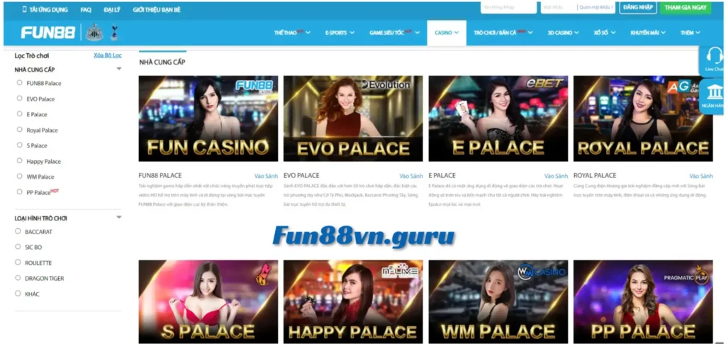 các nhà phát hành game hợp tác cùng Fun88