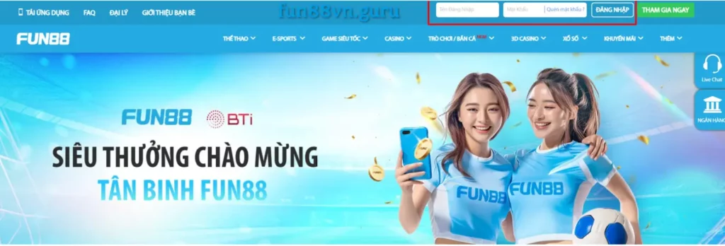 Điền thông tin đăng nhập 